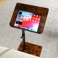thumbnail image 1 of Sofa Armrest Tray Table for Couch Swivel Height Adjustable End for Small Spaces Snack Side Table for Bed or Chair with Phone & Tablet Slot (Rustic ), 1 of 6