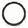 thumbnail image 2 of Grey Titanium Ring Band Wedding Grooved Black IP-plated 6mm Brushed and Polished, 2 of 6