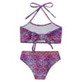 thumbnail image 4 of Alvivi Girls Two Piece Swimsuit Halter Crop Tank Top with Bottoms Summer Seaside Swimwear Purple 6-8, 4 of 7