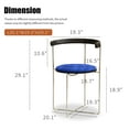 thumbnail image 2 of Tcbosik Modern Folding Chair, Upholstered Chair with Metal Frame and Wood Back, Vanity Chair for Bedroom, Living Room, Dining Room, Space Saving, Blue, 2 of 9