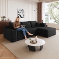 thumbnail image 6 of VEPXXP 96" Oversized Boneless L-Shaped Cloud Sectional Sofa, Plush Corduroy Deep Seat Modular Couch for Living Room, No Assembly, Black, 6 of 9