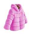 thumbnail image 2 of OGLCCG Kids Girls Winter Faux Fur Coats Full Zip Long Sleeve Thermal Fleece Thick Jacket with Hood Trendy Warm Soft Outwear 2-13 Years, 2 of 3