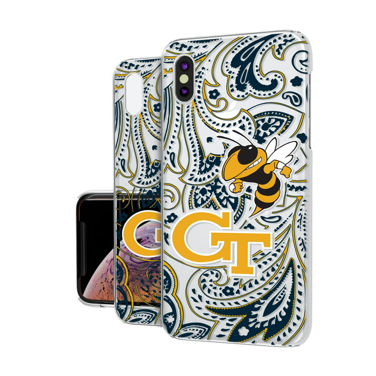 Keyscaper Georgia Tech Yellow Jackets iPhone Paisley Design Clear Case