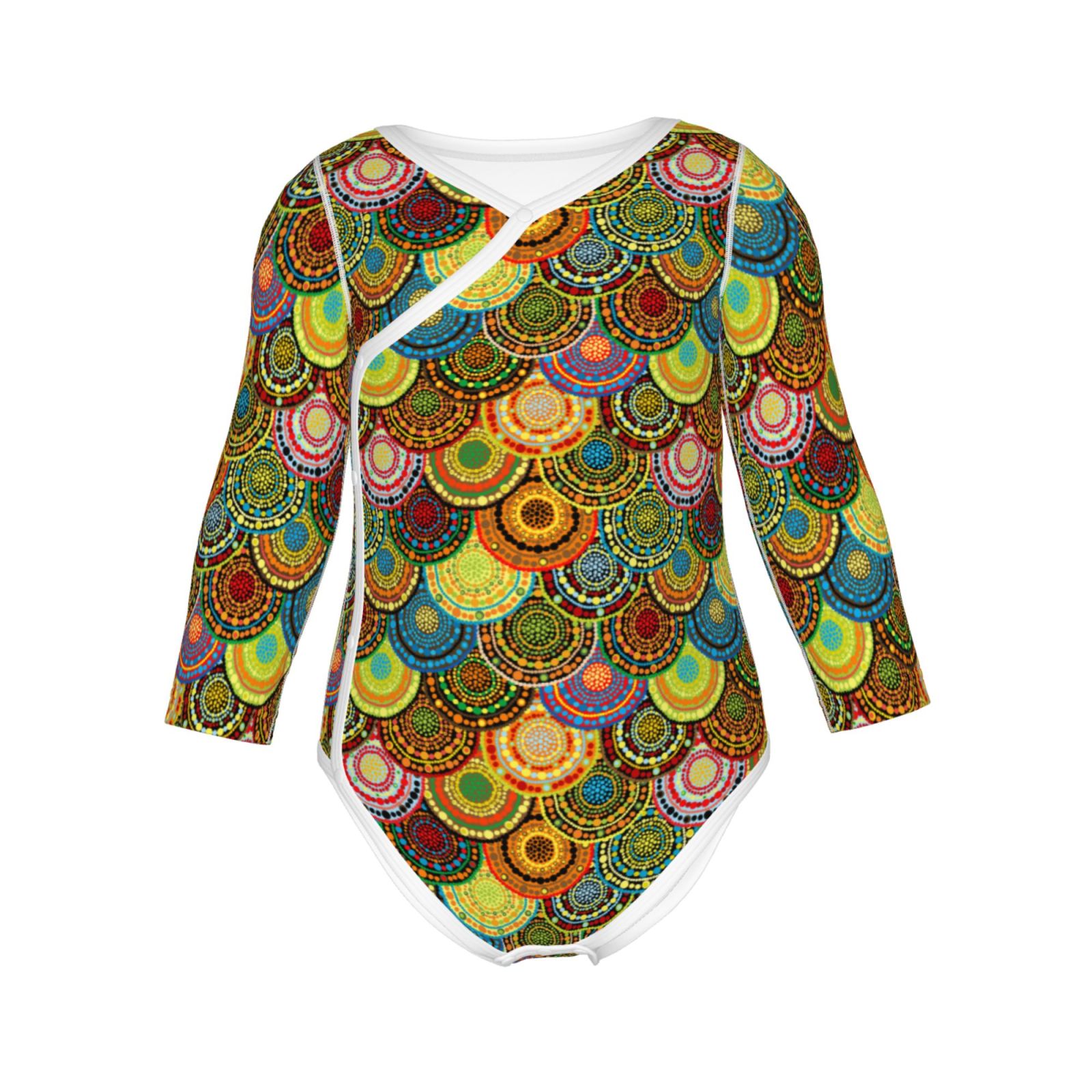 Picia Colorful Circle for unisex-baby Long-sleeve Bodysuit,Newborn Baby Boy Girl Onsies Bodysuit-2 Years