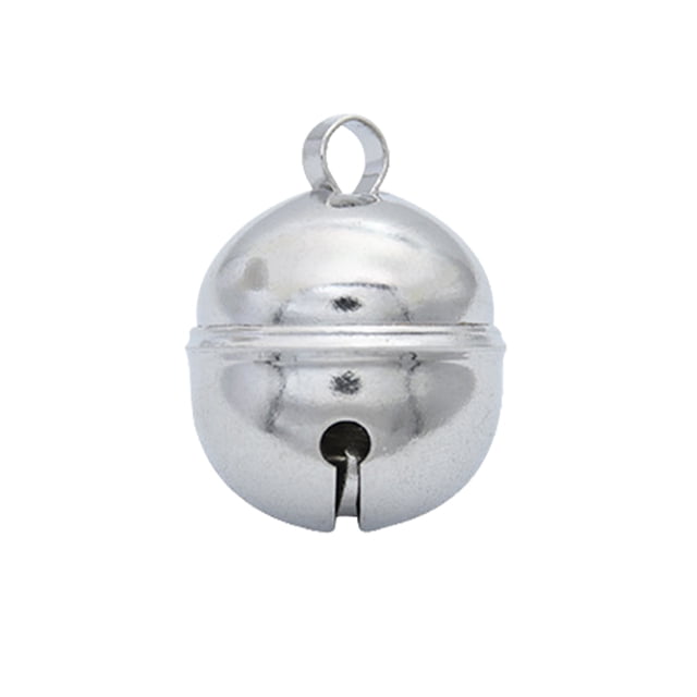 Methold Campana para perro, decoración de cachorro multicolor de latón, peso ligero con anillos, campanas para gatos, sonido agradable, Collar para Plata brillante 20piezas Methold CBP255515
