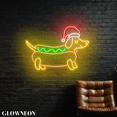 thumbnail image 2 of Glowneon Dachshund Hotdog Christmas Led Signs, Hotdog Shop Xmas Decor, 2 of 5