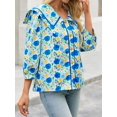 thumbnail image 4 of Blusa Cicy Bell con estampado floral para mujer, manga 3/4, 4 of 8