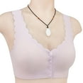thumbnail image 3 of Gymayou Women Front Closure Tank Bra Sports Bra Wirefree Plus Size Seamless Comfort Bralette Padded Yoga Sleep Workout Bras Pink 2XL, 3 of 4