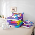 thumbnail image 5 of Erosebridal Purple Unicorn Bedding Full Size, Initial B Bed Set, Cartoon Monogrammed Reversible Bed in a Bag Full size, Super Cozy Room Decorative, 7pcs, 5 of 7