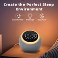 thumbnail image 3 of LEIKE 2PC White Noise Alarm Clock for Bedroom - Kids Small Electric Alarm Clocks with 25 Soothing Sounds, Dimmable Night Light, Sleep Timer & Snooze, 3 of 7
