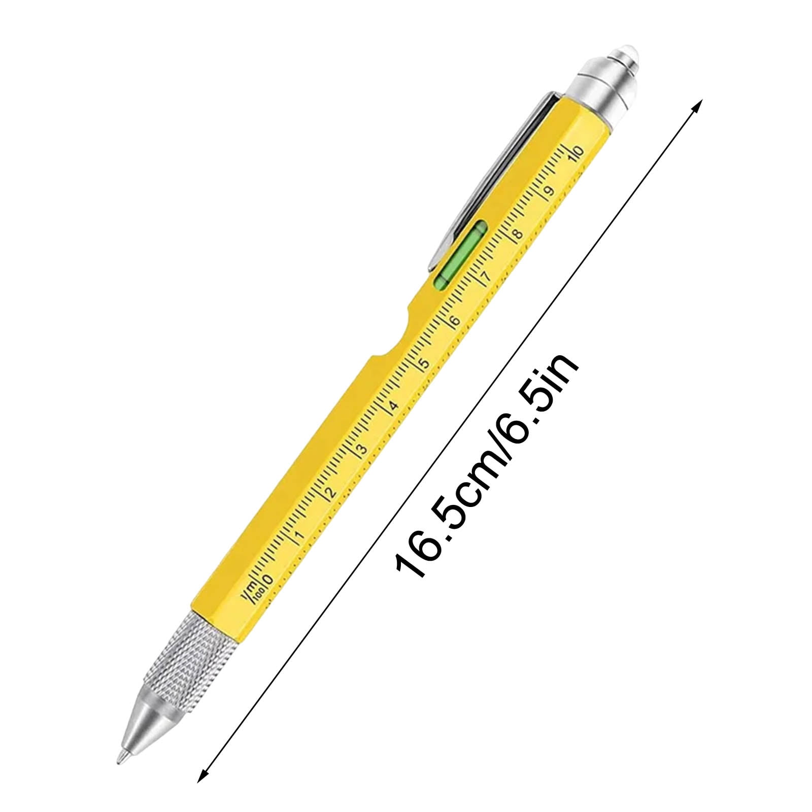 Coollooc One Pen Nine Functions -Christmas Gifts for Men, 9 in 1 Multitool Pen with LED Light, Cool Gadgets, Stocking Stuffers Gifts for Men, White Elephant Gifts for Adults(Yellow)