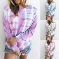 thumbnail image 2 of Rose red Mujeres Tallas grandes Otoño Manga larga para camisetas Cuello redondo Degradado Tie-dye Impreso Túnica Tops Casual Suelto Jersey Sudadera Ropa de calle S-5xl, 2 of 4