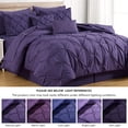 thumbnail image 5 of Chezmoi Collection 10-Piece Bed in a Bag Comforter Set, Pintuck Design, All Season Soft Microfiber Bedding with Sheets, Pillow Shams & Decorative Pillow, Dark Purple, Queen, 5 of 9