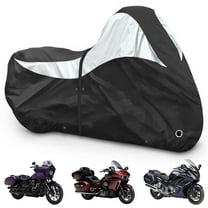 Zenicham 600D Motorcycle Cover,Heavy Duty Waterproof Motorcycle Covers Outdoor Storage with Lock-Holes Compatible with Harley Davidson, Honda, Suzuki, Kawasaki, Yamaha (Side Top Box)…