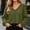 Army Green, variant on Crop Tops for Women V-Neck Long Sleeve Solid Color Waffle Knit Lantern Sleeve Cropped Autumn Fashion Cute Casual Yoga Studio Sessions