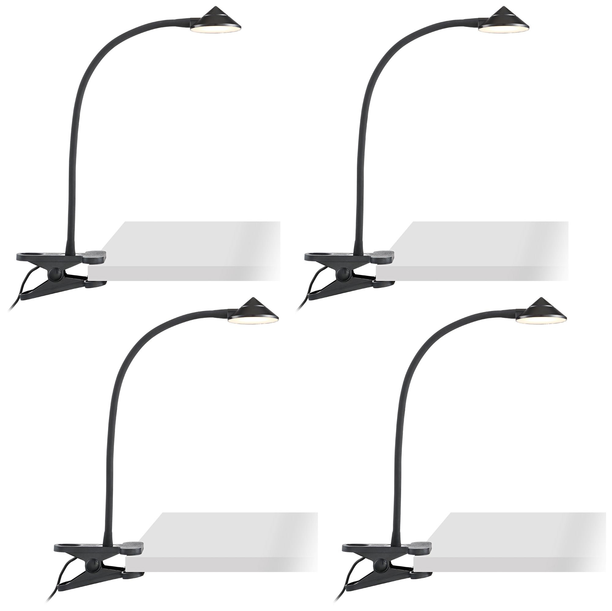 Pro Track Swerve Black LED AC or USB Powered Clip Book Lights Set of 4