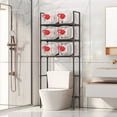 thumbnail image 4 of Harpi Bathroom Organizers and Storage, Storage Rack Above The Toilet Stainless Steel 3-layer Bathroom Storage Rack Bathroom Storage and Storage Can Accommodate Toiletries and Daily Necessities, 4 of 6