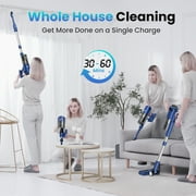 INSE Lightweight Cordless Vacuum with 30Kpa Powerful Suction & 60 Mins Runtime, Stick Vacuum for Carpet, Tile, Pet Hair, Hardwood Floors