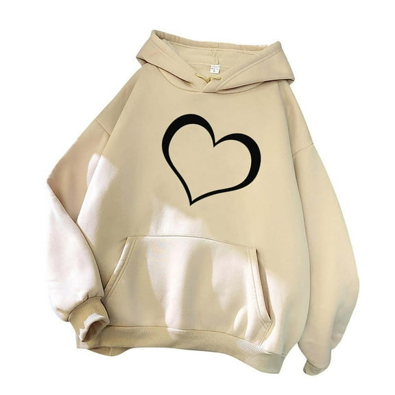 IROINNID Hoodies for Women Halloween Graphic Print Casual Long Sleeve Fall Hooded Sweatshirt with Pocket,Khaki