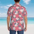 thumbnail image 4 of Pofeuu Rose Flowers Print Hawaiian Shirt for Men Sleeves Casual Button Down Summer Beach Dress Shirts T-Shirts,Medium, 4 of 7