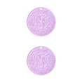 thumbnail image 2 of yingyy Pot Mat Anti-skid Heat Resistant Circle Placemat Anti-scalding Cup Dish Holder Household Kitchen Table Pad Protector Light Purple 2Set, 2 of 6
