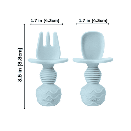 PandaEar 12-Piece Silicone Baby Feeding Set with Adjustable Bib, Suction Bowl, Straw Cup