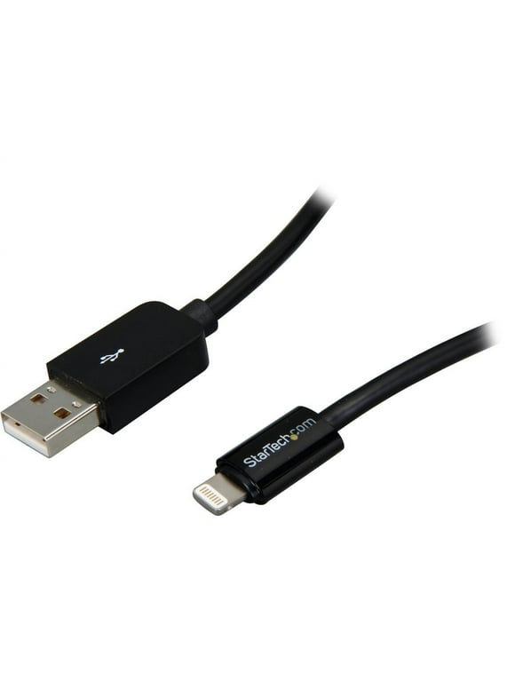 StarTech.com USBLT3MB Black 3m (10ft) Long Black Apple 8-pin Lightning Connector to USB Cable for iPhone / iPod / iPad