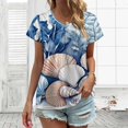 thumbnail image 3 of Oceanic Shell Art Print Women's Blouse Short Sleeve Women's Top T-Shirt Spring Summer Clothes, 3 of 7
