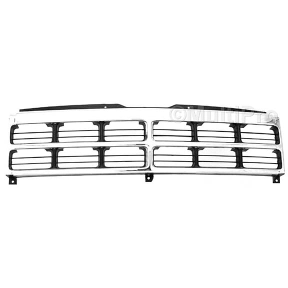 New Aftermarket Black And Chrome Front Grille 56003352 One Piece fits 1991-1996 Dodge Dakota