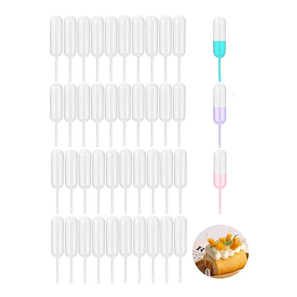 Zhuge 100 pipetas de plástico de 4 ml, pipetas de transferencia de compresión adecuadas para chocolate, cupcakes, fiestas de cumpleaños y decoración navideña