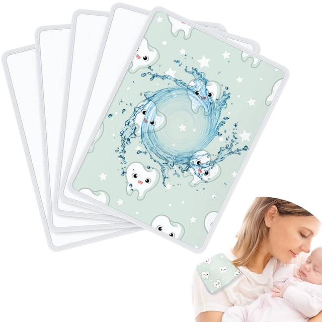 Paños para eructos para bebés SATINIOR, sublimación, 5 piezas, color blanco
