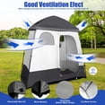 thumbnail image 3 of GVDV Camping Shower Tent, 2 Rooms Oversize Outdoor Portable Shelter, Privacy Tent with Detachable Top, 87" x 47" x 87", 3 of 9