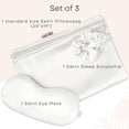 thumbnail image 6 of Kitsch 100% Satin Sleep Set - 1 Pillowcase, 1 Eye Mask & 1 Scrunchie for Women - (Ivory) 3pcs, 6 of 9