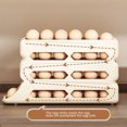 thumbnail image 3 of Grofry Fridge Egg Storage Box，Egg Holder，Four Tiers Automatic Rolling Large Capacity Space-Saving 30 Egg Organizer Refrigerator Side Door Egg Dispenser Egg Carton, 3 of 7