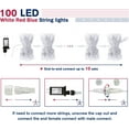 thumbnail image 7 of JMEXSUSS 4th of July Decorations 100 LED String Lights Indoor, 33ft Red White and Blue Lights Plug-in, 8 Modes Patriotic 4th of July Lights for Indoor Outdoor Independence Day American Flag Holiday, 7 of 7