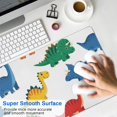 thumbnail image 4 of Long Mouse Pads for Desk,White Colorful Dinosaurs Pattern Desk Mats on Top Of Desks, Desk Mouse Pad Extra Large with 3mm Non-Slip Base and Stitched Edge for Gaming,Office,Work,Home 31.5"x11.8", 4 of 6