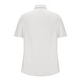 thumbnail image 6 of Inleife Mens Shirts Men Casual Solid Color Button Short Sleeve Turndown Collar Blouse Shirt, 6 of 6