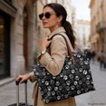 thumbnail image 2 of Eheartsgir Lightweight Top Handle Bag for Travel Shopping, White Paw Print Pattern Large Capacity Tote Handbag with Casual, 2 of 6