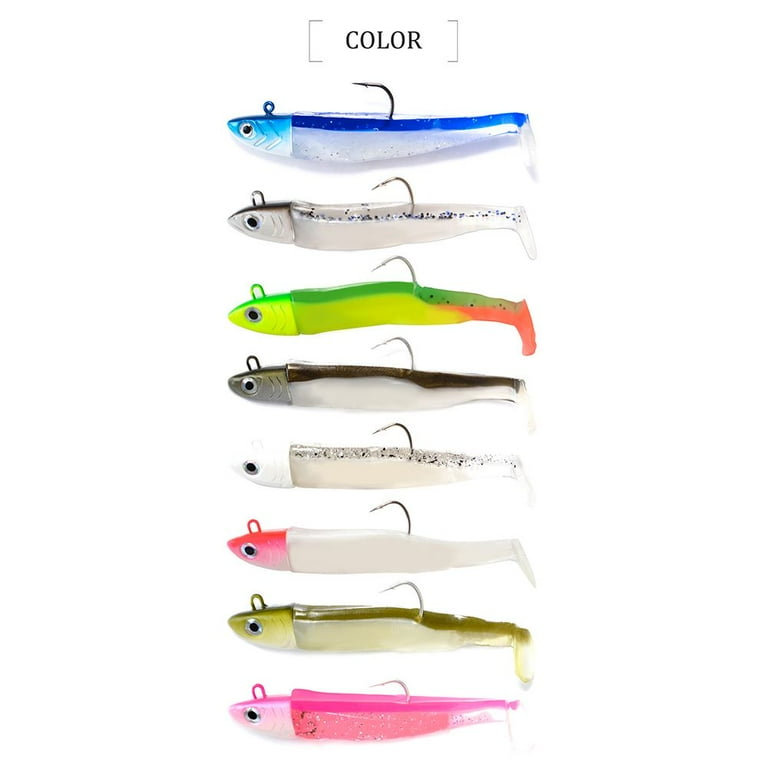 9/20/33g Swimming Sea Fly Fishing Silicone Soft Bass Bait Lead Head hook  Minnow Lure Worm COLOR H - 25G 