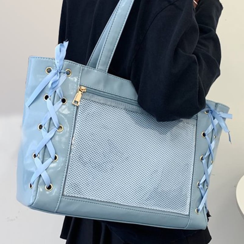 Versatile Itabag Shoulder Bag with Print for Fans of Japanese Culture
