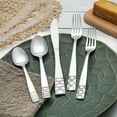 thumbnail image 4 of KitchenTrend Checkmate 40-Piece Mirror Polished Stainless Steel Flatware Set with Silver Handles (Service for 8), 4 of 8
