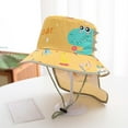 thumbnail image 2 of Boys Sun Hat Kids Boys Summer Cartoon Dinosaur Prints Bucket Hat with Back Neck Cover Quick Dry Outdoor Legionnaire Hat Baby Sun Hat Yellow 2 Years-8 Years, 2 of 4
