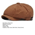thumbnail image 7 of Yesbay Short Brim Round Dome Adjustable Beret Hat Male Octagonal Painter Hat Fashion Accessories, 7 of 7