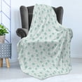 thumbnail image 4 of Animal Soft Flannel Fleece Throw Blanket, Baby Animal Characters with Long Ears and Daisy Blossoms Kids, Cozy Plush for Indoor and Outdoor Use, 70" x 90", Mint Green White, by Ambesonne, 4 of 5