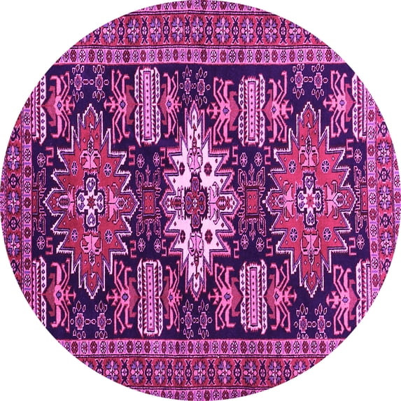 Ahgly Company Indoor Round Persian Pink Traditional Area Rugs, 4' Round