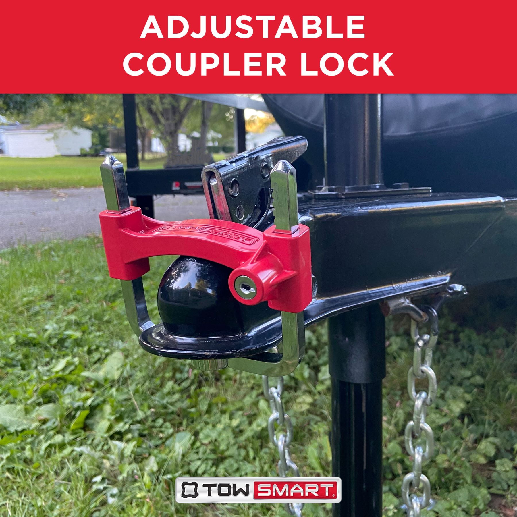 (3 pack) TowSmart 7277 Pro Class High Visibility Chrome Coupler Lock