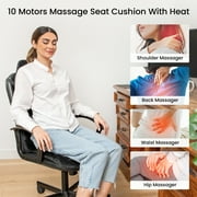 COMFIER Motors Massage Seat Cushion with 3 Level Heating Pad, Back Massager Chair Pad, Fathers Day Gifts