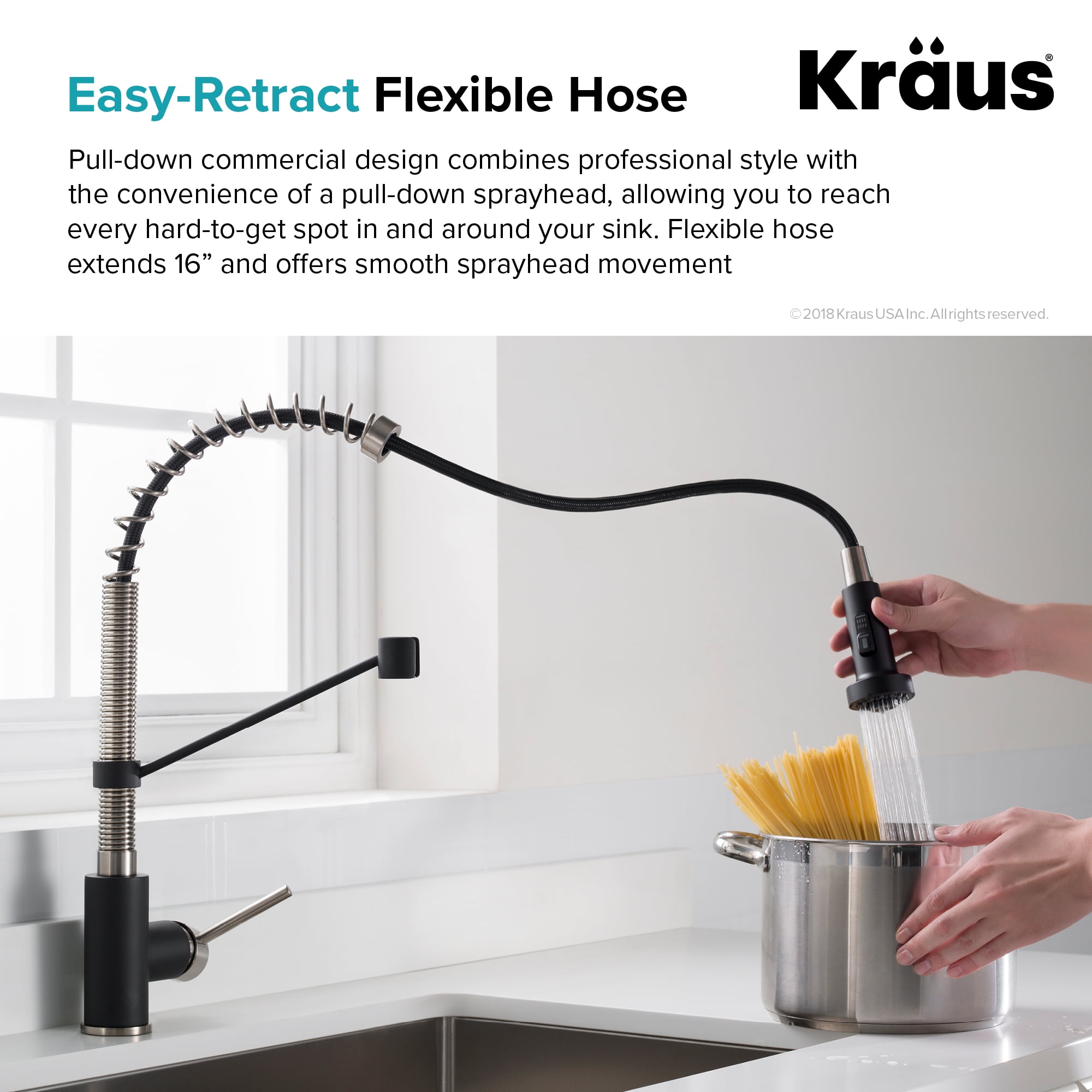 KRAUS 31 1/2-inch 16 Gauge Pax Kitchen Sink Combo Set with Bolden 18-inch Kitchen Faucet and Soap Dispenser, Stainless Steel Matte Black Finish