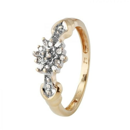 Ladies 0.13 Carat Diamond 10k Two tone Gold Ring