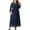 #7 Navy Blue, variant on LilyLLL Plus Size Womens Long Sleeve Wedding Guest Evening Party Belted Formal Dress